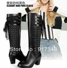 Women’s Black or White Genuine Leather Knee High Boots Women Riding Boot EU Plus Size 40 41 42 43 44 45 US 8.5 9.5 10 11 11.5 12