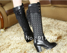 Women s Black or White Genuine Leather Knee High Boots Women Riding Boot EU Plus Size