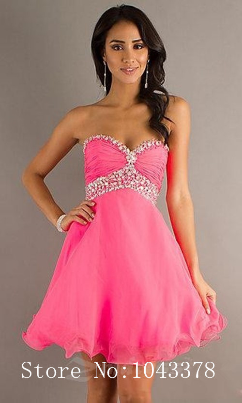Custom Made Semi Formal Dresses Pink Ball Gown Sweetheart Beautiful ...