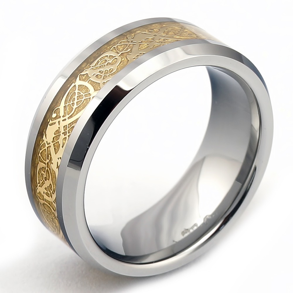 2013 Supernova Sale Gold Plated Men's Dragon Tungsten Carbide Ring ...
