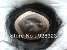Fast Free Shipping 8x6Men’s Toupee 6 inch indian human hair slight wave stock Men toupee Colour 1 Jet Black In Stock Toupees
