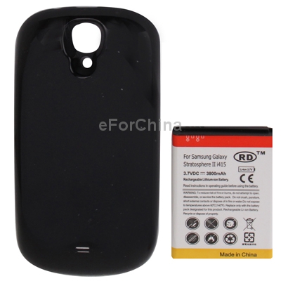 3800mAh Replacement Mobile Phone Battery Cover Back Door for Samsung Galaxy Stratosphere 2 i415 Black
