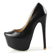 2014 fashion japanned leather women’s shoes single ultra high heels 16cm black shoes women’s pumps bigsize 35–40 free shipping