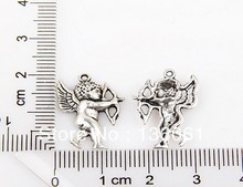 Wholesale Fashion Jewelry Vintage Silver Cupid Charms Pendants DIY Jewelry Findings Free Shipping 100PCS 14 20mm
