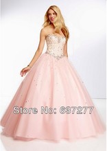 2014 Pink Appliques Sweetheart Sleeveless A Line Floor Length Organza Quinceanera Dresses Custom Size