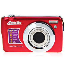 HD Digital Camera 15MP 2.7 inch TFT 3X Optical Zoom Face Tracking Anti-shake Telescopic lens Built-in Flash Red E9020C