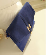 Free Shipping 2014 New PU Lady Handbag Hot Products Brand Blue Women Clutch