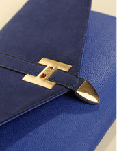 Free Shipping 2014 New PU Lady Handbag Hot Products Brand Blue Women Clutch