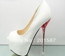 Wholesale 2014 the new bride glass with peep toe shoes water wave high heeled shoes bride