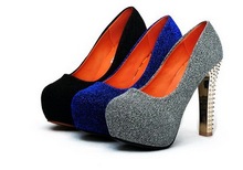 Wholesale NEW SEXY WOMENS GLITTERY CONCEALED PLATFORM THICK WITH HIGH HEELS SHOES 922