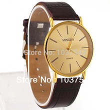Hot Selling Golden Luxury Leather Band Quartz Gentle Men s Wrist Watches on Sale