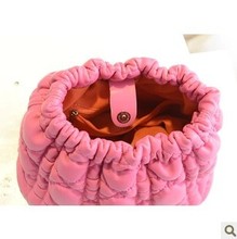 Fashion small pack bags vintage plaid pearl chain bucket bag mini messenger bag handbag women s