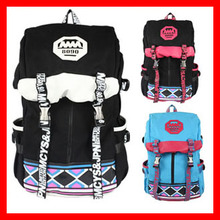 Large capacity travel bag school bag for high school students 15 laptop bag canvas bag preppy