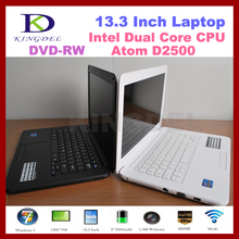 13.3 inch laptop with DVD Intel D2500 dual core 1.86Ghz, Built-in DVD-Burner 2G/160G WIFI, Webcam, windows 7 ultra notebook