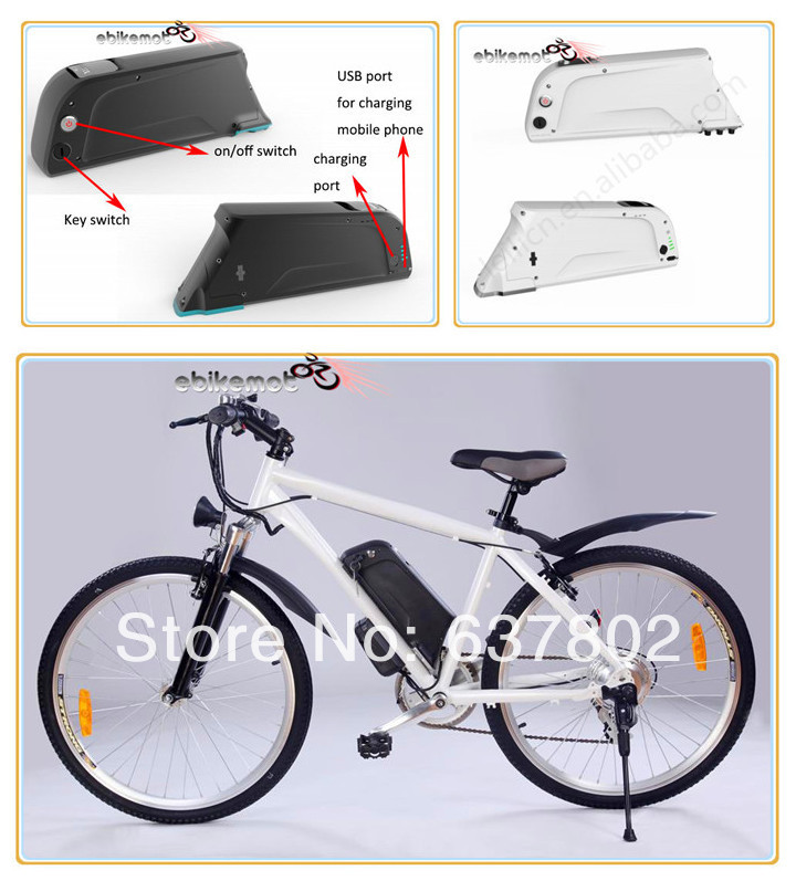 Batería en el cuadro de alta capacidad 36V New-white-color-case-37v-13ah-font-b-bottle-b-font-font-b-battery-b-font
