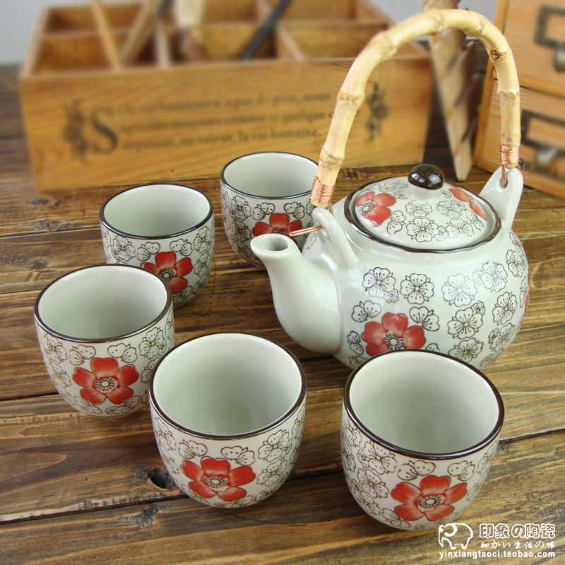 6 tea service set japanese style ceramic 1 teaports 5 cup tea strainers wedding gifts