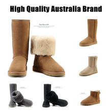 [FreeShipping]  NEW classic High Quality Tall Snow Boots Australia Brand Leather Winter Waterproof boot for women 5854 5825 5815