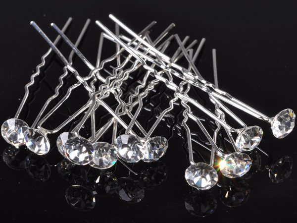 Wholesale Lots 40pcs Fashion Wedding Bridal Hair Pin Clear Crystal Hairpin Clips For Women Jewelry Gift