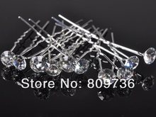 Wholesale Lots 40pcs Fashion Wedding Bridal Hair Pin Clear Crystal Hairpin Clips For Women Jewelry Gift