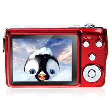 HD Digital Camera 15MP 2.7′ TFT 3X Optical Zoom Face Tracking Anti-shake Telescopic lens Built-in Flash Red