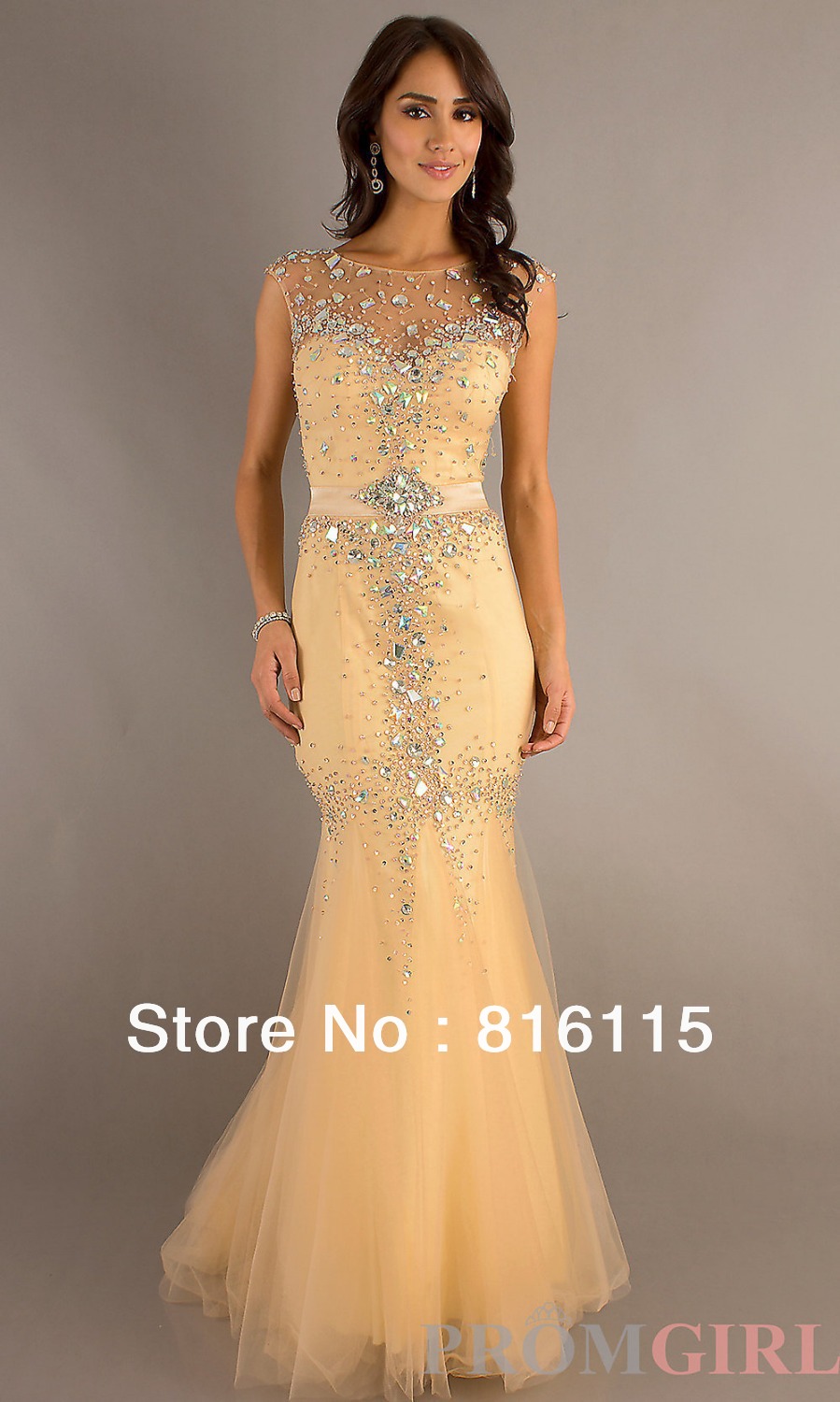 Most Beautiful New Tulle Sleeveless Mermaid Gown by Dave and Johnny ...