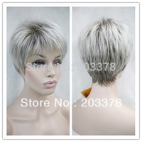 2014 New Fashion Off black and gray blend Synthetic hair full wig Free 2014 New Fashion Off black and gray blend Synthetic hair full wig Free