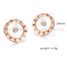 TOP quality honey 18k gold plated stud earrings Titanium Stainless steel earrings gold jewelry free shipping