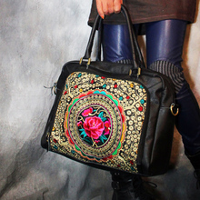 New chinese style embroidered bag national trend briefcase shoulder bag handbag women’s handbag the first layer of cowhide