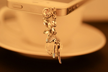 2014 Real Full Gold Planted Diamonds Crystal Fairy Dust Plug for Mobile Phone Accessories Sp mix
