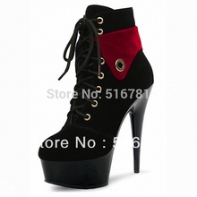 Free Shipping 15cm color block Crystal boots sexy women motorcycle boots 6 inch high heels fashion