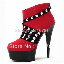 15cm women motorcycle boots short ankle winter boots 2014 new fashion Rivet classic style pumps 6