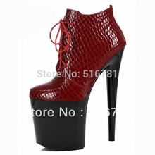 20cm high heel ankle boots women fashion short boot winter footwear High-heeled shoes sexy 8 inch platform Exotic Dancer shoes