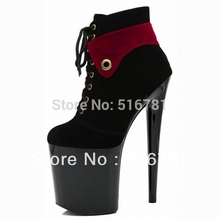 fashion 20cm womens ankle short boots buckle autumn winter platform motorcycle boots for 8 inch high heels blue martin shoes