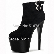 Newest design Sexy 7 inch Stiletto High Heels women’s classic short boots suede and drop shipping Round toe Platform ankle boots