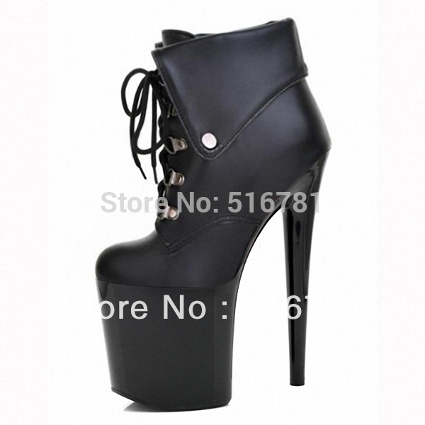 8 inch platform back zipper ladies ankle boots sexy dance boots 20cm ultra sexy lace up