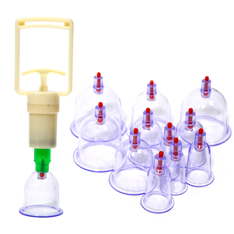 Therapy Cupping Chinese Medical 6 Magnets Point Home Device 12 cups Body Cupping Set M01017