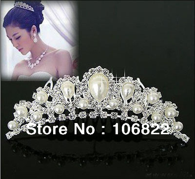 1 pcs Free shipping Noble pear bridal crown wedding tiaras wholesale free shippingLKT0004 Drop shopping