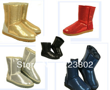 Glitter snow boots winter boots Sparkles women winter 3161 style boots flat round sequins sequined knee-high snow boots
