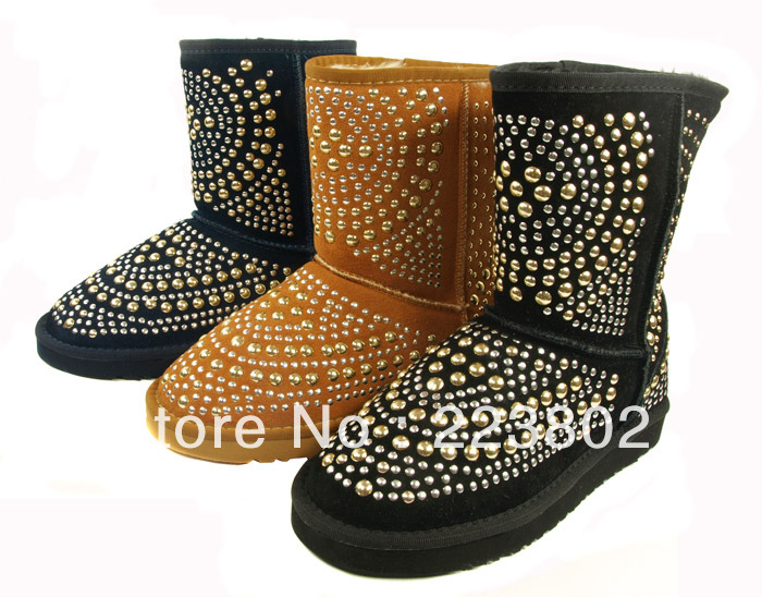 Wholesale 3042 Snow boots limited edition Rivet warm down boots winter women s snow boots Studded