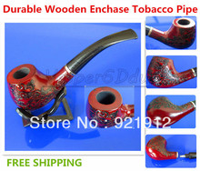 Free Shipping New Durable Wooden Enchase Smoking Tobacco Pipe Cigarettes Cigar Pipes Gift