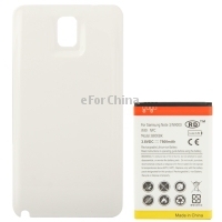 7500mAh Replacement Mobile Phone Battery with NFC Cover Back Door for Samsung Galaxy Note 3 / N9000 White