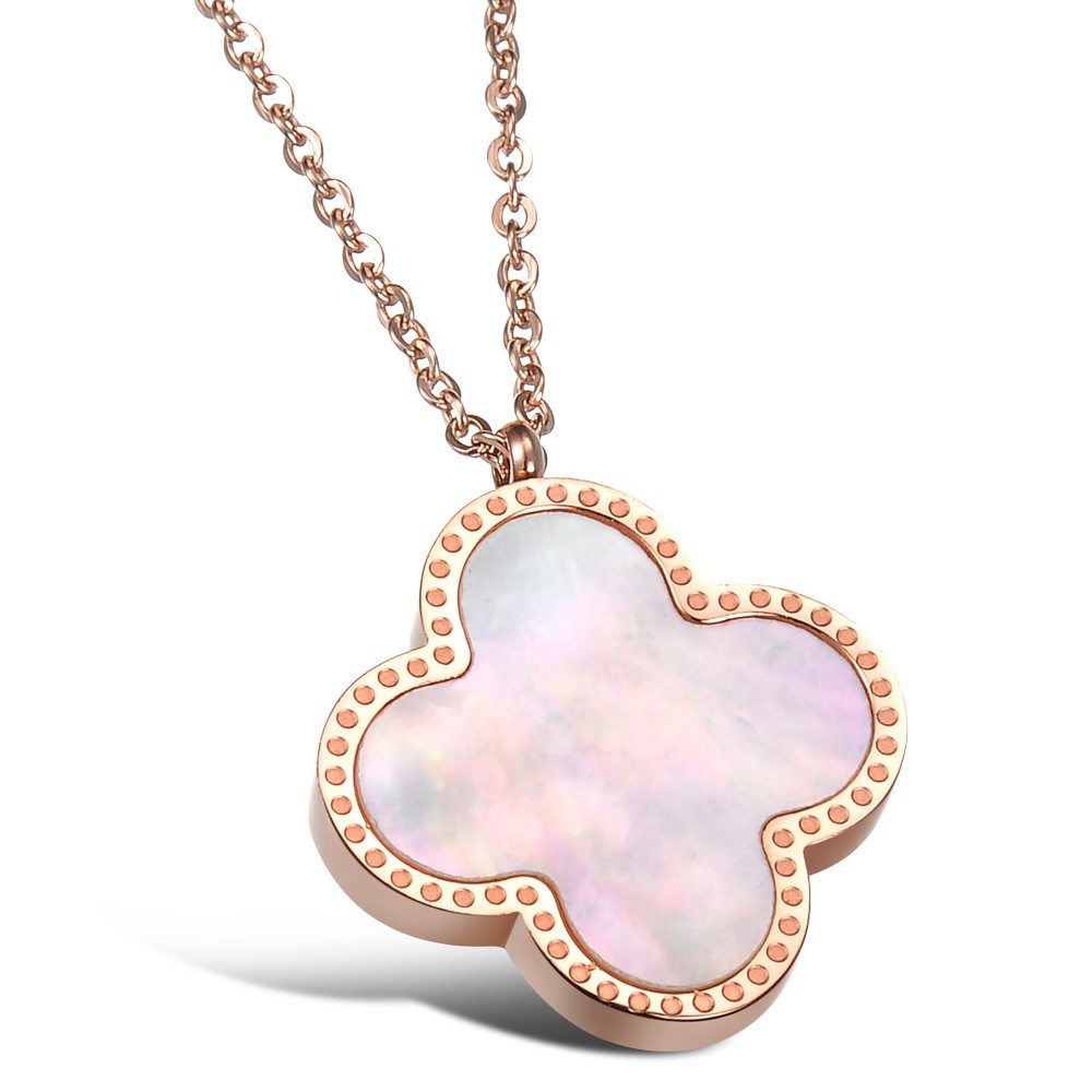 Rose Gold Plated Titanium Necklace Women Heart With Chain Necklaces ...