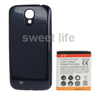Dark Blue 6200mAh Replacement Mobile Phone Battery Cover Back Door for Samsung Galaxy S 4 i9500