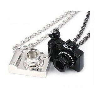 Free Shipping Wholesale fashion Jewelry Korean three dimensional personalized crystal camera pendant necklace sweater chain A343