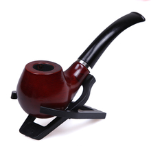 1Piece Elegant classic Collection Gift Durable Wooden Pipe Tobacco Smoking Pipe With Synthetic leather And Pipe Rack!
