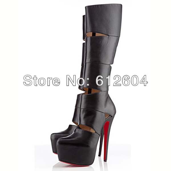 -sandal-boots-black-leather-gladiator-knee-boots-160MM-stiletto-high ...