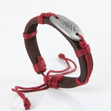 shopkeeper recommend deep sea fish alloy leather bracelet Plain leather bracelet wholesale