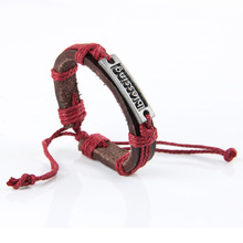 2014 Newest leather bracelet 4colors blessing handmade bracelet fashion casual bracelet send color at random