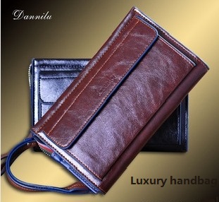 Hot Sales 2015 New Brand Men's Casual Long Wallet Genniune Leather