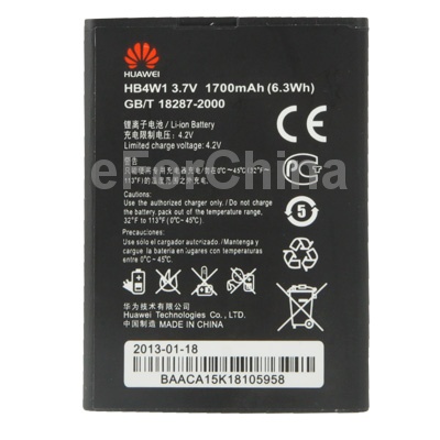 1700mAh HB4W1 Android Replacement Mobile Phone Batteries Battery for Huawei C8813 C8813D Y210 Y210C G510 G520